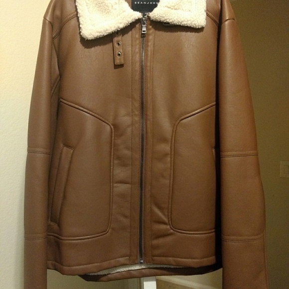 sean john leather bomber jacket